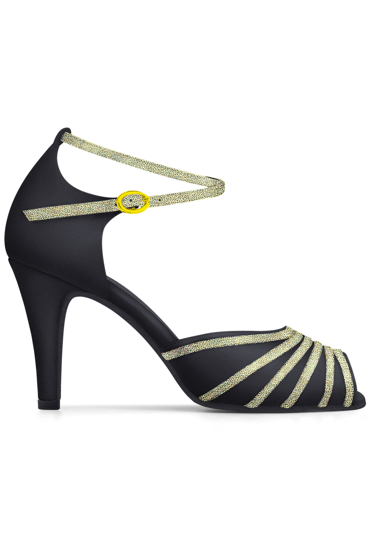 Dance Naturals Ciaccola Art. 79-Black Suede/Platinum Leather