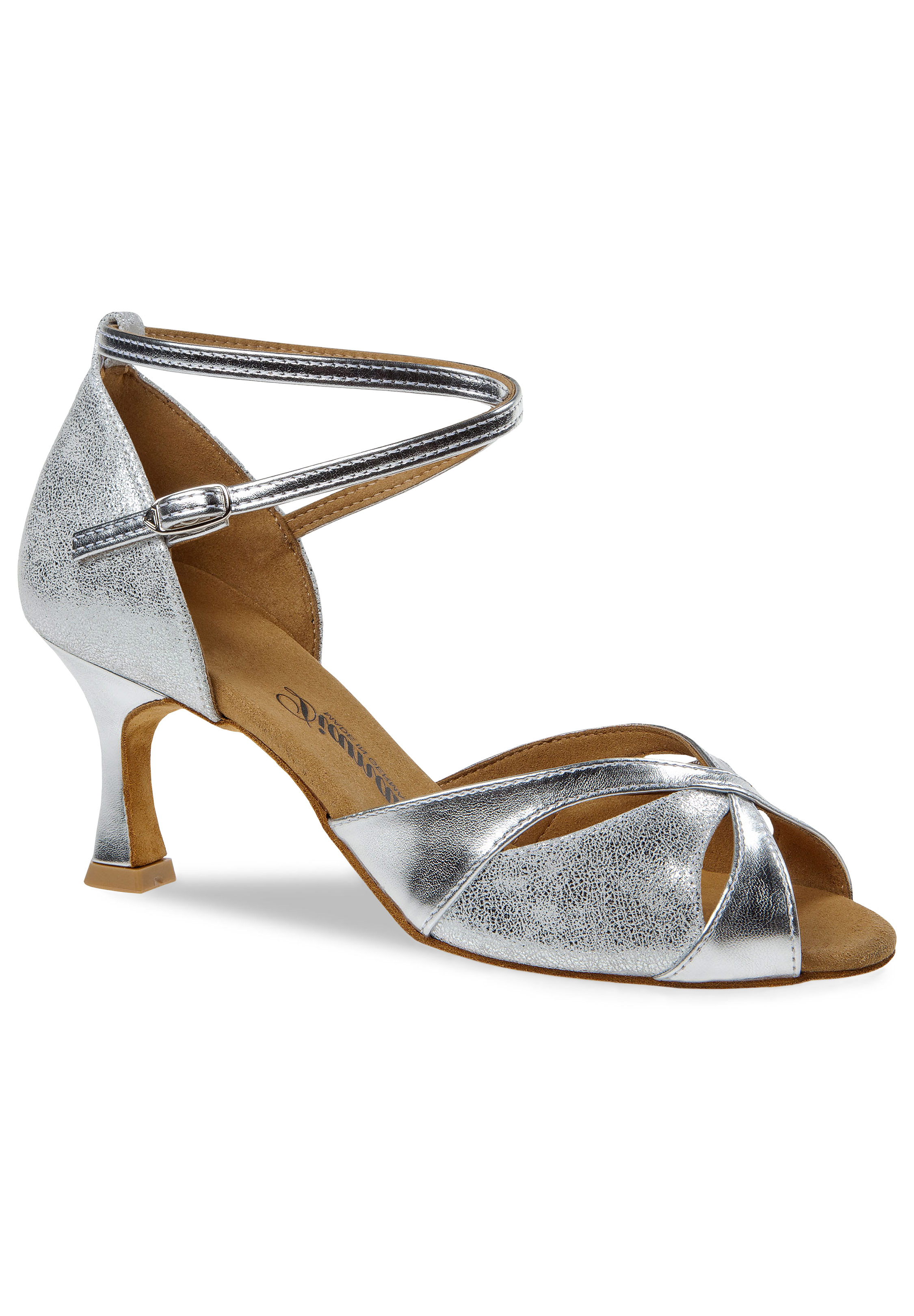 Diamant Latin Dance Shoes 141-087-463-Silver Synth / Antique Suede