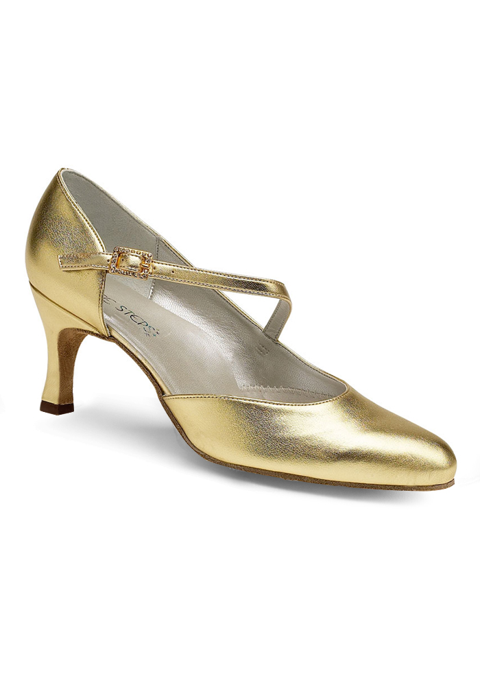 Freed of London Foxtrot Social Dance Shoes-Gold Leather