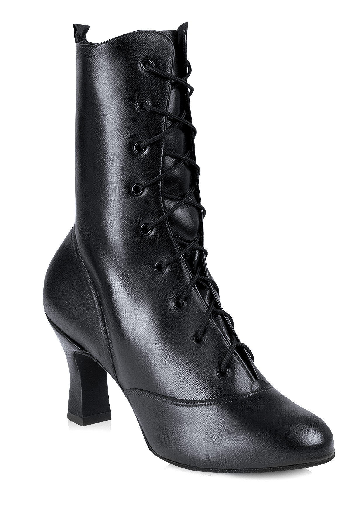 Freed of London High Cut Show Boots-Black Leather