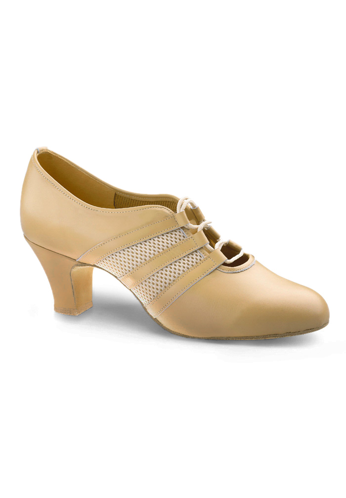 Freed of London Verona Ladies Practice Shoes-Tan Leather & Mesh