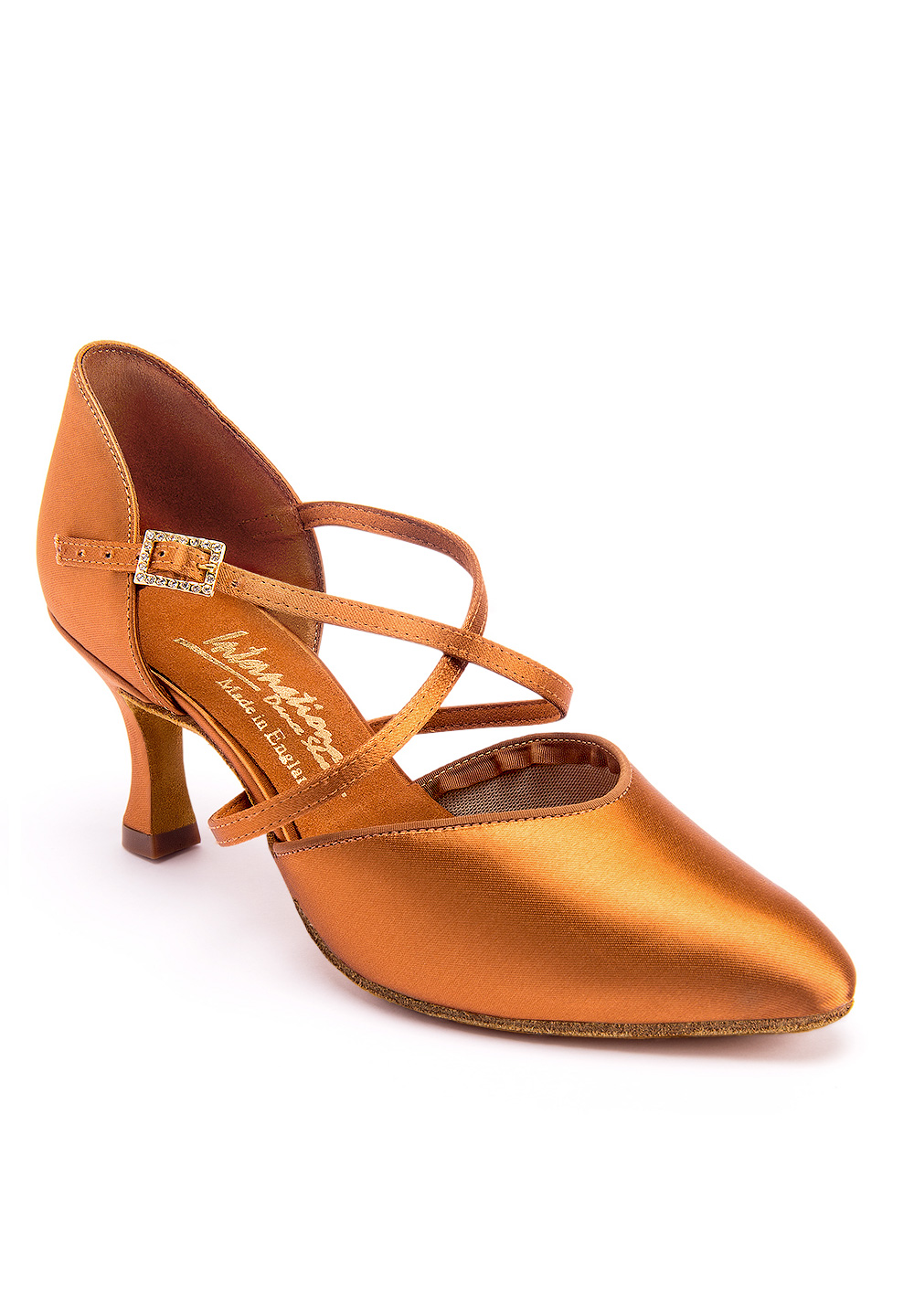 International Dance Shoes IDS American Smooth -Tan Satin