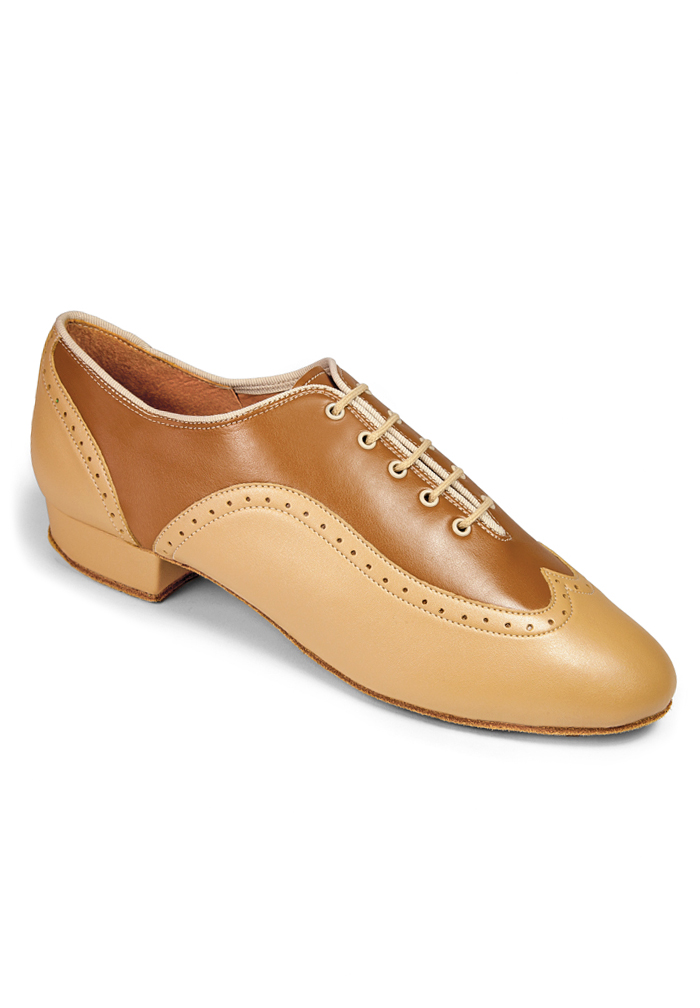 International Dance Shoes IDS Brogue Full-Sole -Tan/Beige Calf