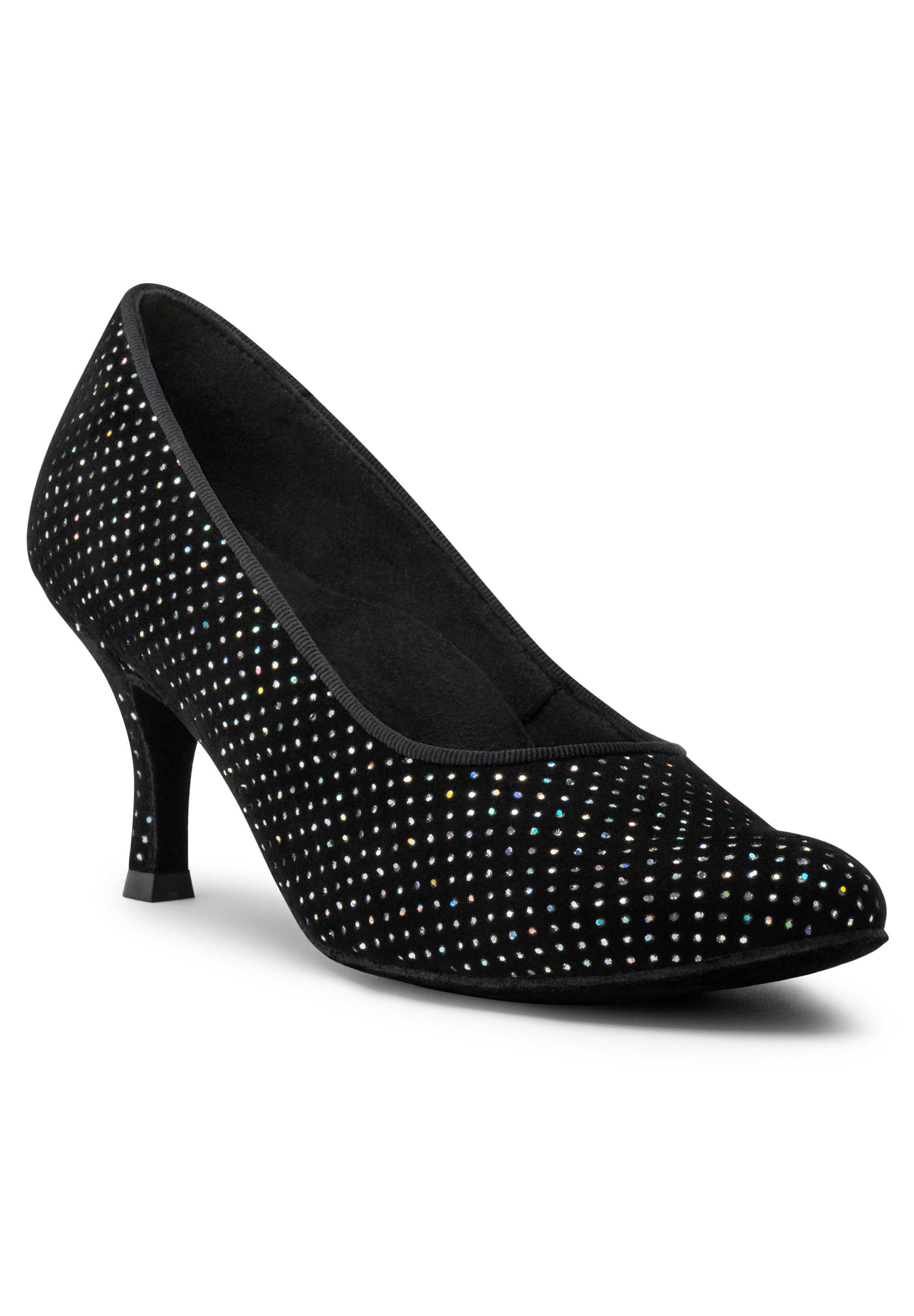 International Dance Shoes IDS ICS RoundToe -Black Silver Hologram