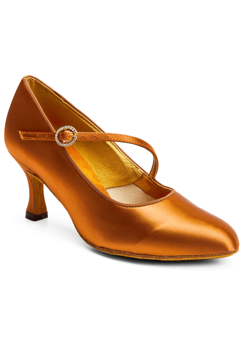 International Dance Shoes IDS ICS RoundToe S/S -Tan Satin