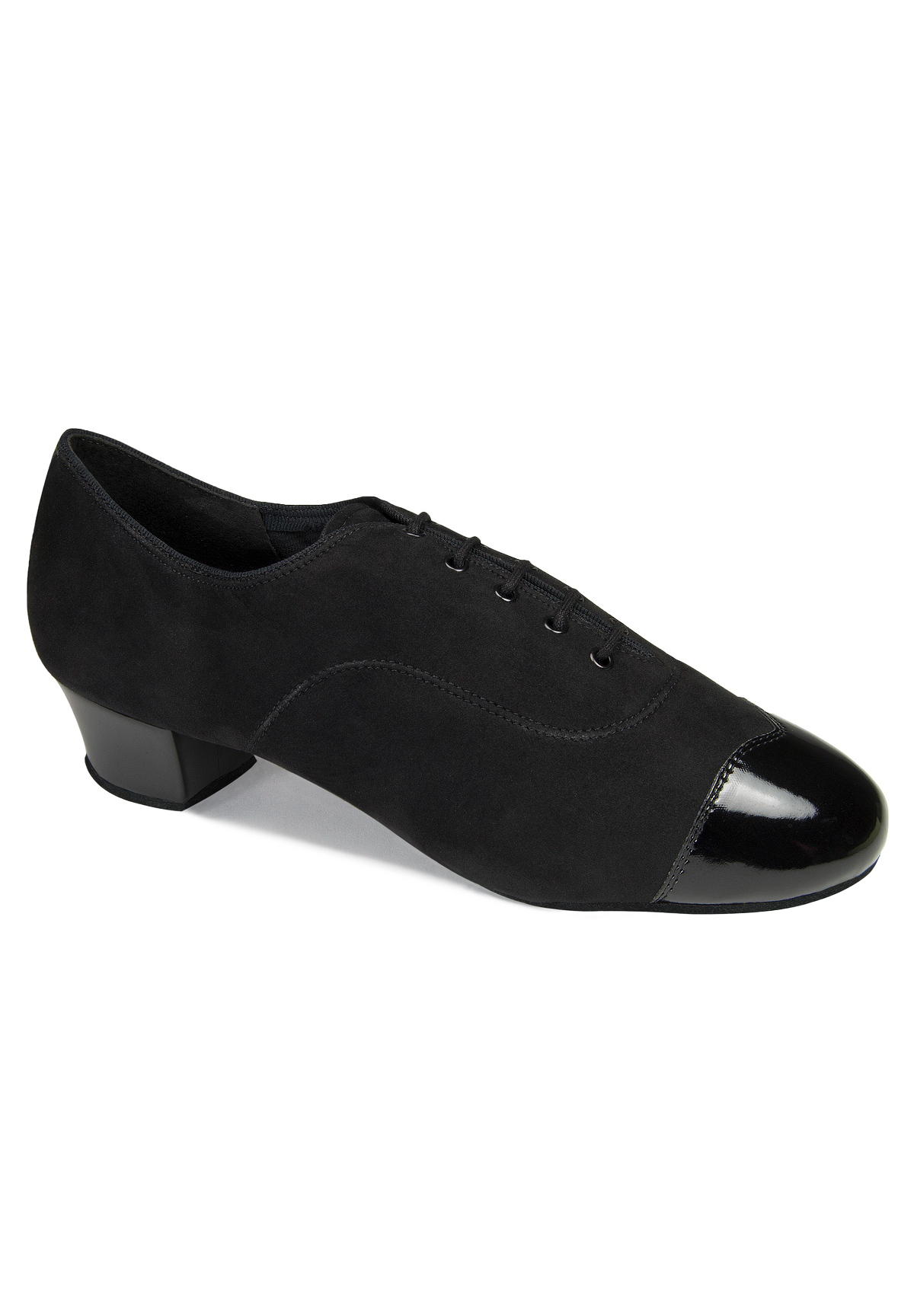 International Dance Shoes IDS Rumba Duo -Black Nubuck/Black Patent