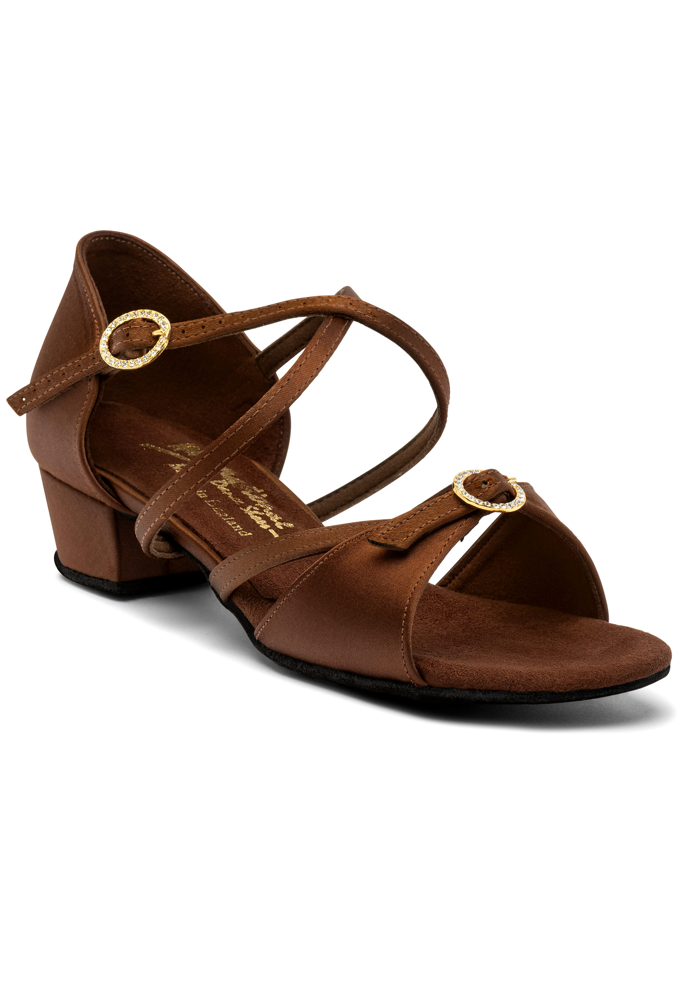 International Dance Shoes IDS Girls Natasha Latin Dance Shoes-Cocoa Satin