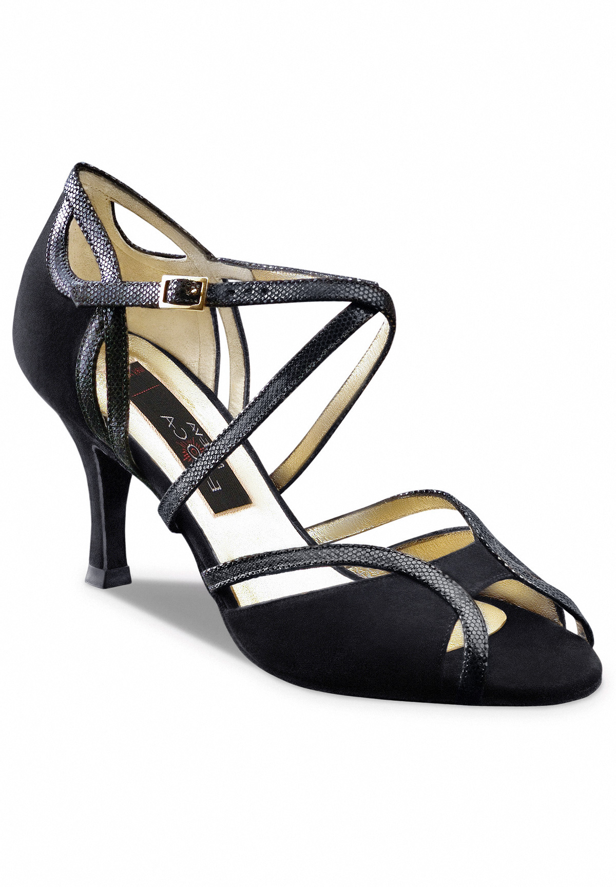 Nueva Epoca Shakira Dance Shoes-Black Suede / Black Ariel