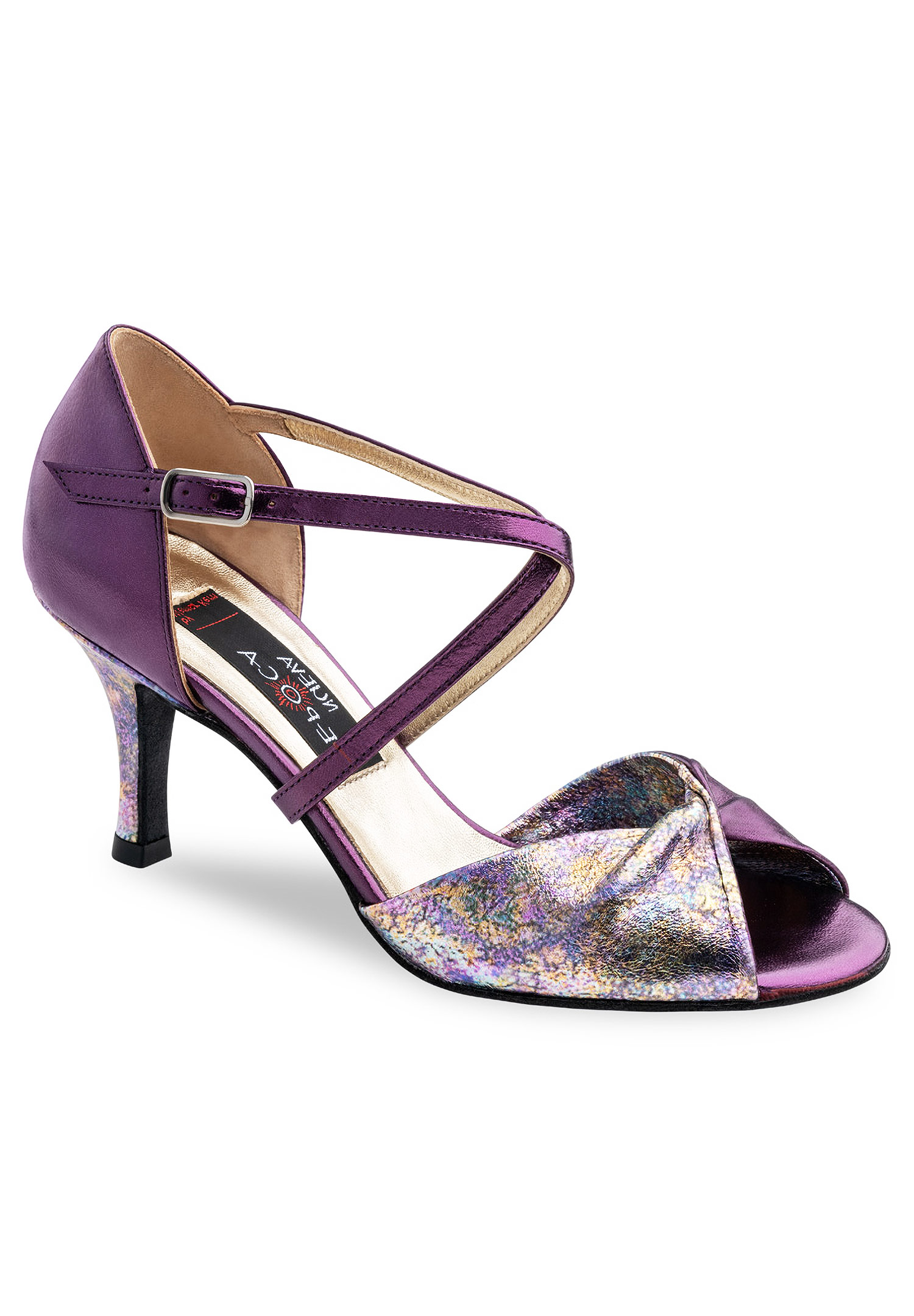 Nueva Epoca Violeta Womens Social Shoes-Prugna Chevro/Petrol