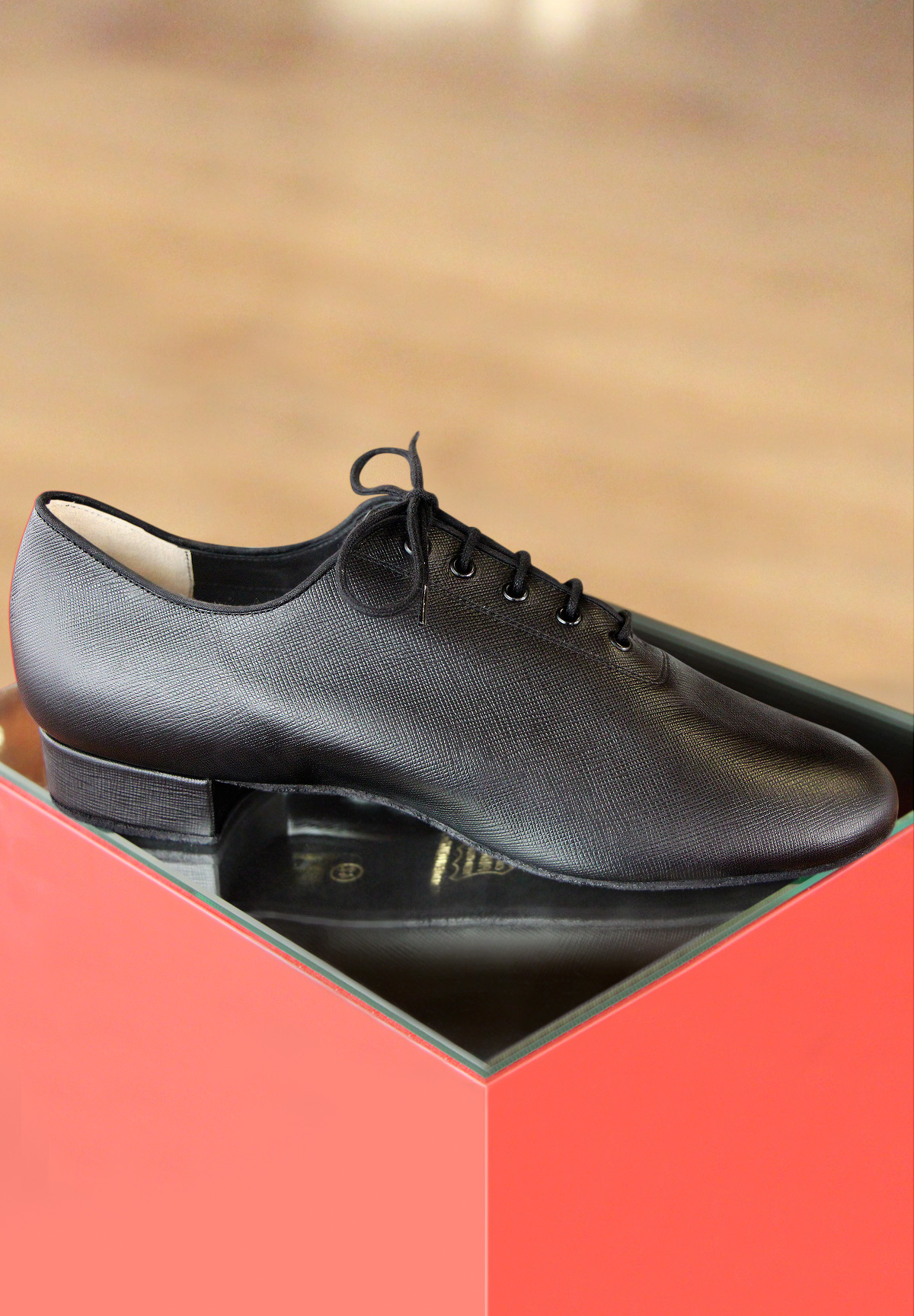 Paoul 2050 Whisk Mens Dance Shoes-Black Printed Saffiano Leather