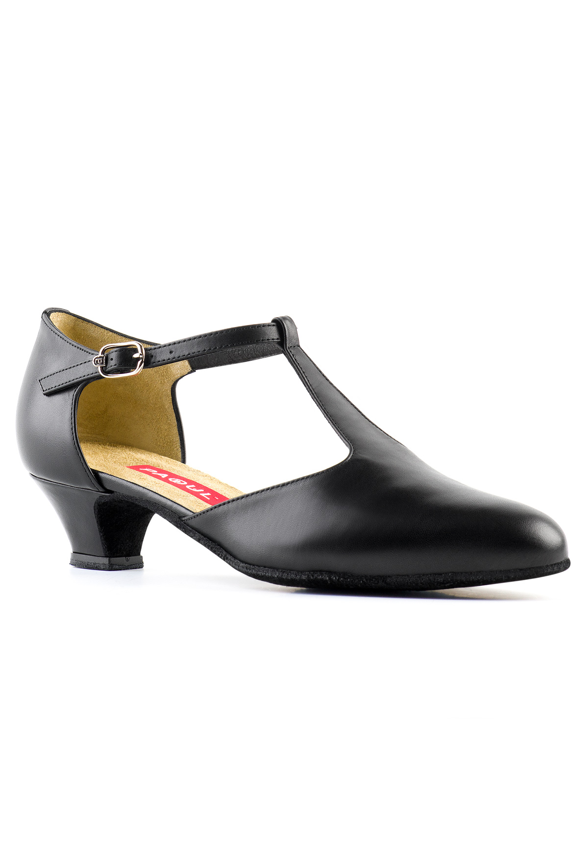 Paoul 20 T-Bar Charleston Shoes-Black Leather