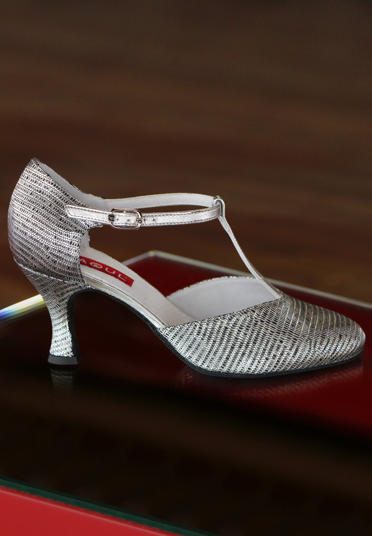 Paoul 614 Charleston Dance Shoes-Silver Mini Tejus / Silver Kid