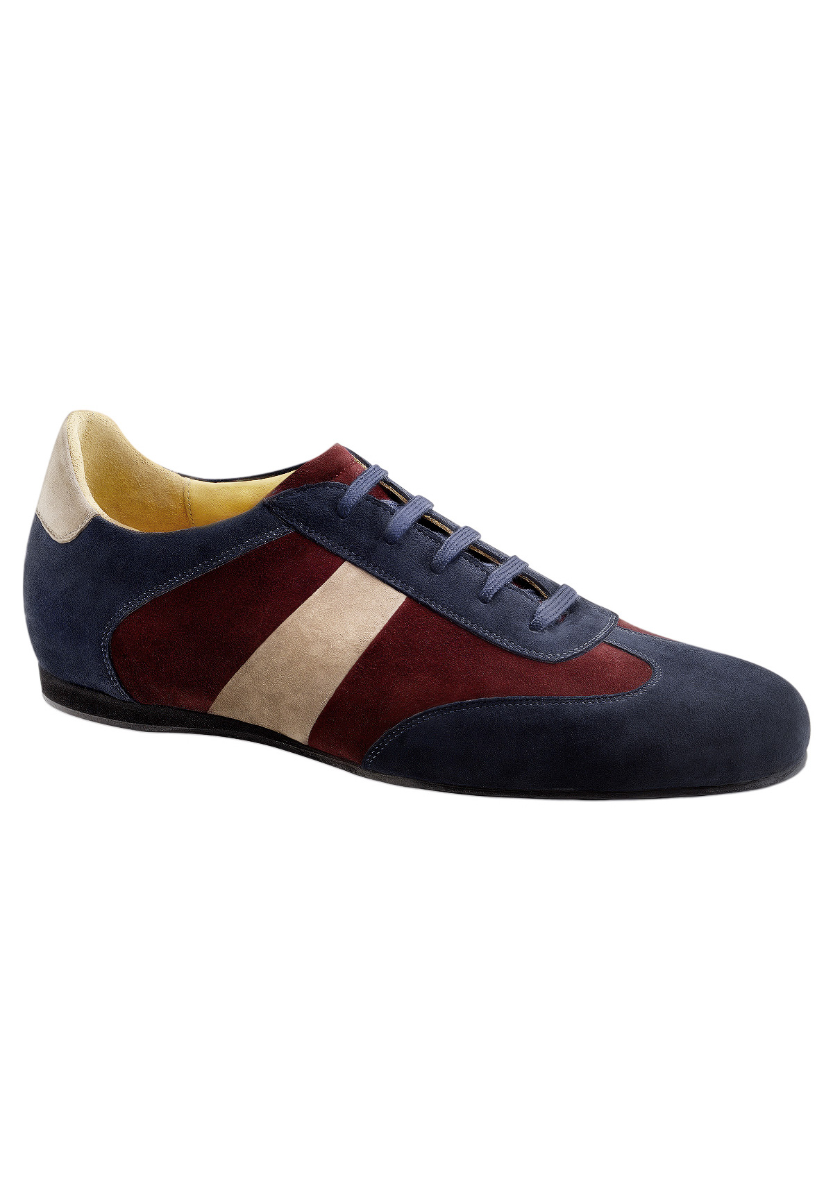 Werner Kern Bari 28061 Mens Dance Sneakers-Blue/Wine/Beige Suede