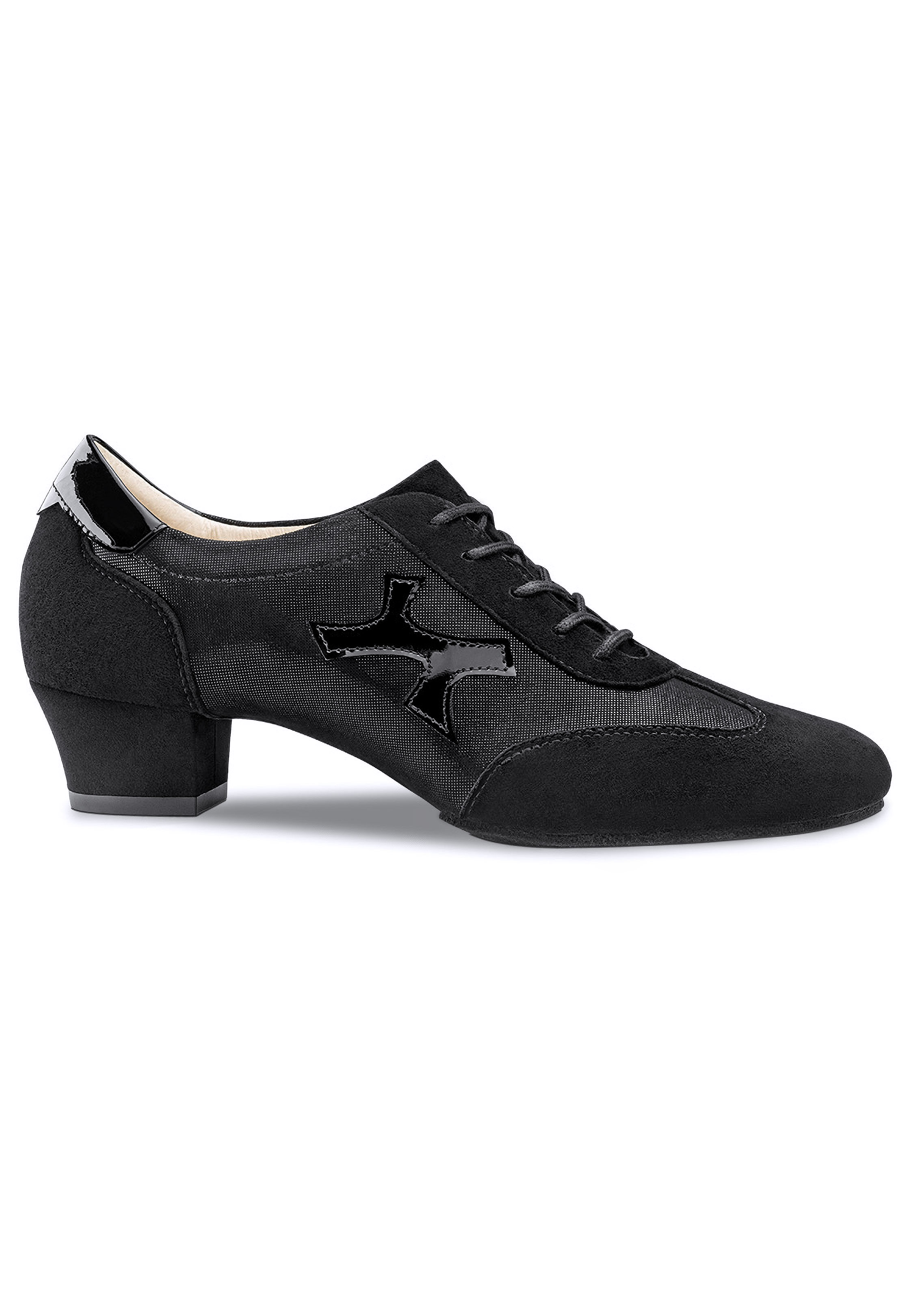 Werner Kern Bruni Ladies Practice Shoes-Black Suede/Shimmering Suede