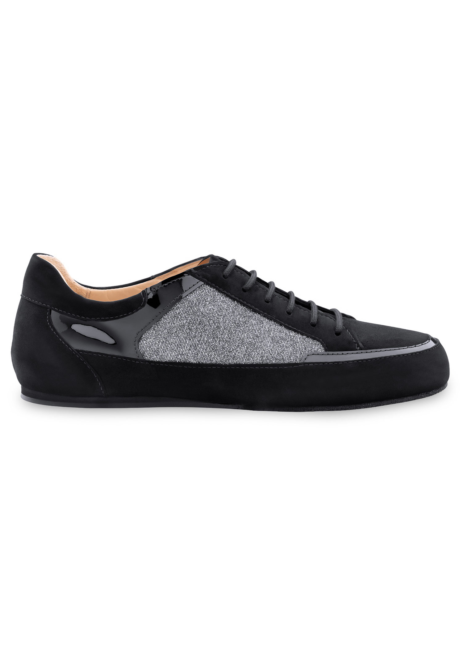 Werner Kern Carol Ladies Dance Sneaker-Black Suede/Patent/Brocade