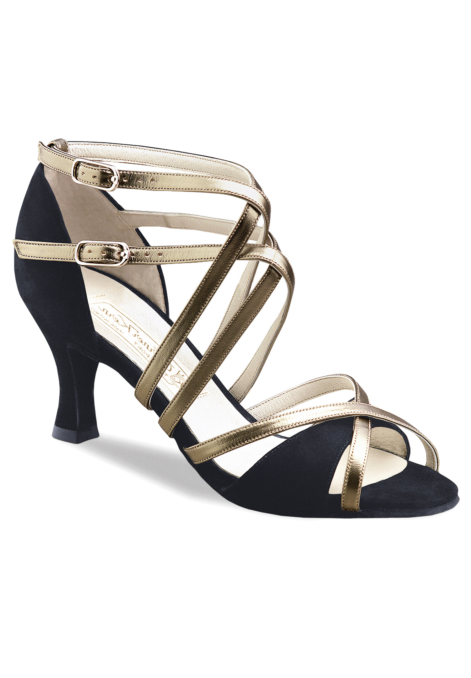 Werner Kern Eva Salsa Shoes-Black Suede/Antik Chevro