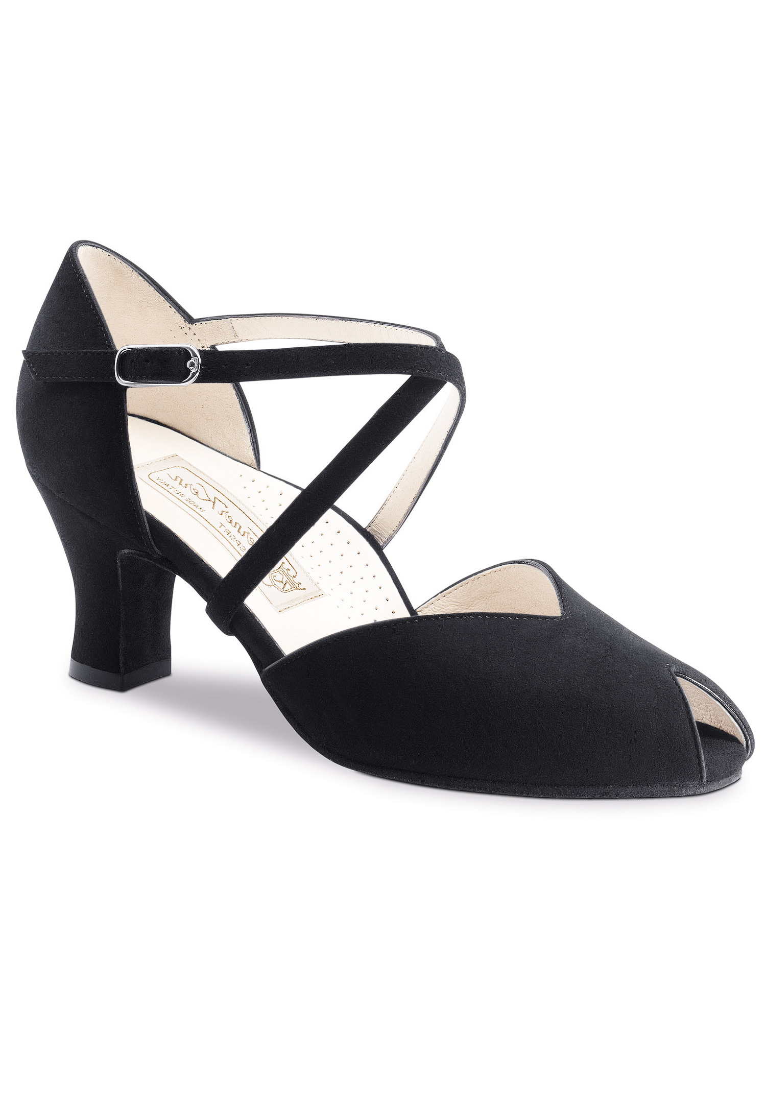 Werner Kern Fatima Open Toe Shoes-Black Suede