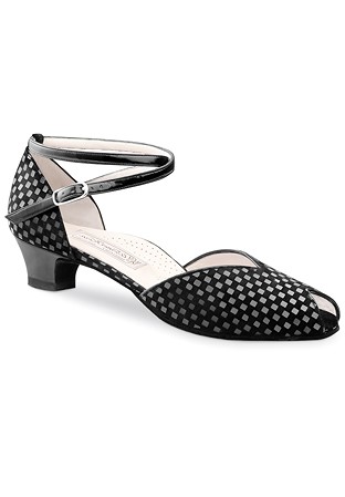 Werner Kern Lola Social Dance Shoes-Black Quadratino