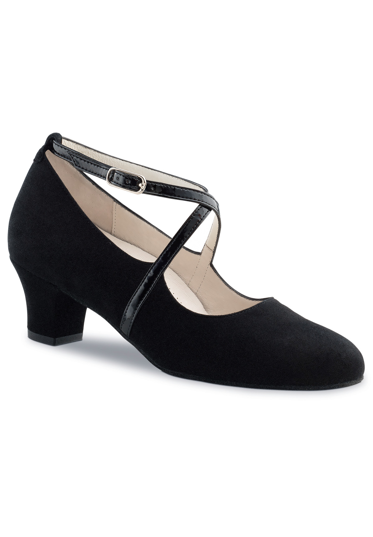 Werner Kern Tabea Social Dance Shoes-Black Suede / Black Patent